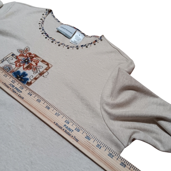 ALFRED DUNNER WOMEN'S SIZE LARGE PETIT FLOWER PRINT PULLOVER BLOUSE. - Picture 3 of 6